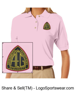 Ladies button-up polo (embroidered) Design Zoom